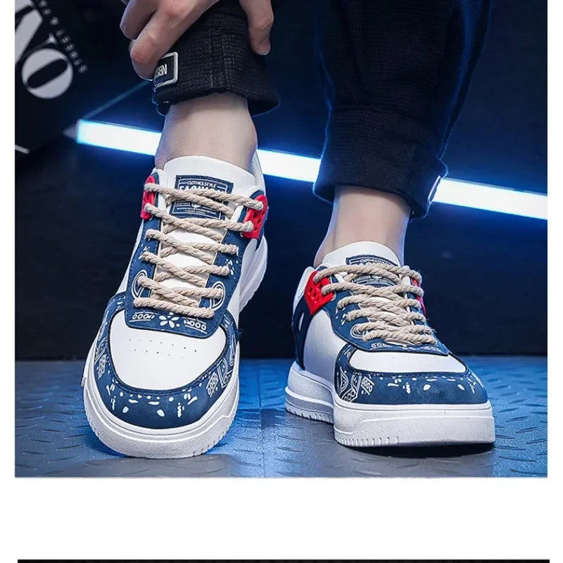 Summer Breathable Men Sneakers Trendy Colors Versatile Vulcanized Shoes 2024 Korean Version Outdoor Skate Shoes Tenis Masculino