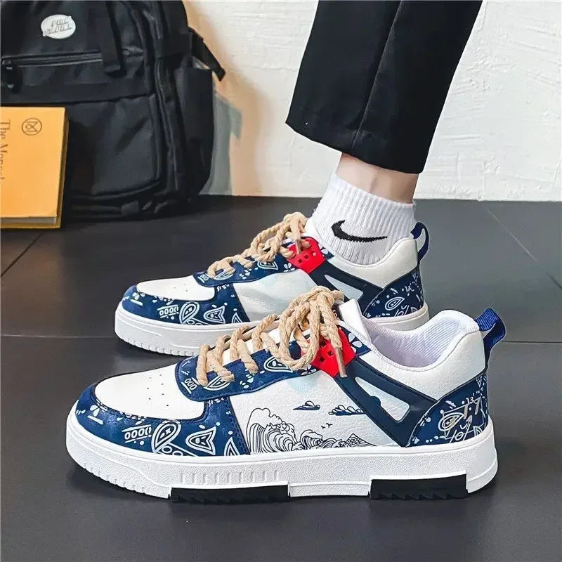 Summer Breathable Men Sneakers Trendy Colors Versatile Vulcanized Shoes 2024 Korean Version Outdoor Skate Shoes Tenis Masculino